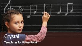  Presentation with music note - Presentation consisting of cute girl writing background and a tawny brown colored foreground