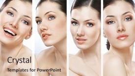  Presentation with beauty - PPT theme having the blue background collage background and a lemonade colored foreground