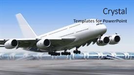  Presentation with gear - Colorful PPT theme enhanced with the blue sky landing backdrop and a light blue colored foreground