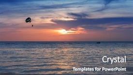  Presentation with parachute - Cool new presentation theme with the boat with parachute backdrop and a dark gray colored foreground