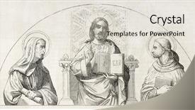  Presentation with jesus christ - PPT theme featuring the book of revelation background and a lemonade colored foreground