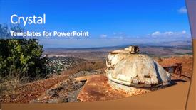  Presentation with syria - Audience pleasing slide set consisting of the border between israel backdrop and a cobalt blue colored foreground