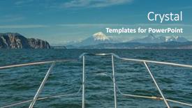  Presentation with volcano - Presentation having the-bow-of-the-boat background and a teal colored foreground