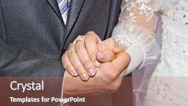  Presentation with catholic wedding - PPT theme consisting of the bride with wedding background and a coral colored foreground