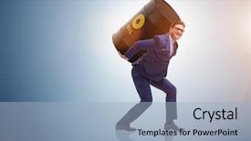  Presentation with burden - Colorful slide set enhanced with the burden of oil backdrop and a light blue colored foreground