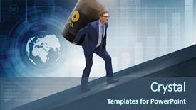  Presentation with burden - Amazing presentation theme having the burden of oil backdrop and a ocean colored foreground