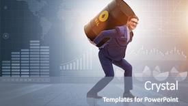  Presentation with burden - Slide set with the burden of oil background and a light blue colored foreground