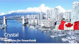  Presentation with vancouver - Cool new theme with the burrard street bridge backdrop and a teal colored foreground