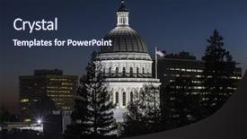  Presentation with california - Presentation theme featuring the california state capitol background and a tawny brown colored foreground