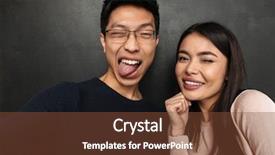  Presentation with funny - Presentation design enhanced with boccaccio - funny happy asian couple posing background and a tawny brown colored foreground
