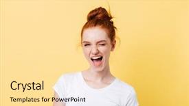  Presentation with ginger - Beautiful slides featuring the camera over yellow backdrop and a blonde colored foreground