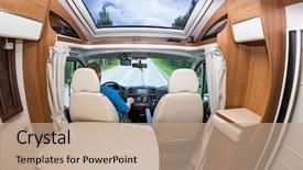  Presentation with caravan - Amazing presentation design having the camper van car backdrop and a coral colored foreground