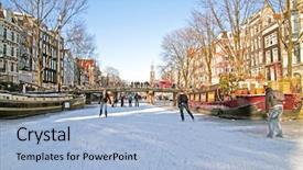  Presentation with winter ice - Amazing presentation having the canals in amsterdam backdrop and a light blue colored foreground