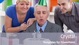  Presentation with father birthday - Slide deck featuring the candles on birthday background and a gray colored foreground