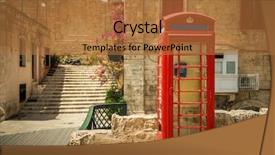  Presentation with phone booth - Audience pleasing PPT theme consisting of the capital of malta backdrop and a  colored foreground
