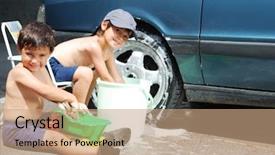  Presentation with car cleaning - Audience pleasing slides consisting of the car and cleaning backdrop and a coral colored foreground