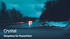  Presentation with nighttime - PPT layouts having the car at nighttime background and a ocean colored foreground