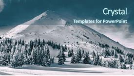  Presentation with white snow - Theme featuring the carpathian mountains petro background and a ocean colored foreground