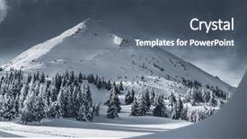  Presentation with white snow - Audience pleasing presentation theme consisting of the carpathian mountains petro backdrop and a ocean colored foreground