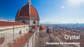  Presentation with catholic history santa maria - PPT theme consisting of the cathedral santa maria background and a gray colored foreground