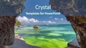  Presentation with boracay beach - PPT theme featuring the cave at boracay background and a ocean colored foreground