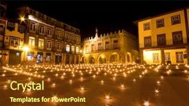  Presentation with city night - Slides with the center of guimaraes background and a tawny brown colored foreground