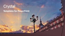  Presentation with diversity spain children - Slide set having the center of madrid background and a  colored foreground