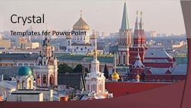  Presentation with infrastructure network operations center - Amazing PPT theme having the center of moscow backdrop and a light gray colored foreground