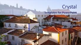  Presentation with medieval - Colorful slides enhanced with the center of portugal backdrop and a sky blue colored foreground