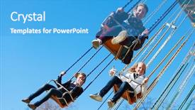  Presentation with teens - Presentation theme featuring free carnival - teens on the chain swing background and a teal colored foreground