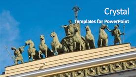  Presentation with triumphal arch and champs elysees - Cool new PPT theme with the chariot of glory backdrop and a teal colored foreground