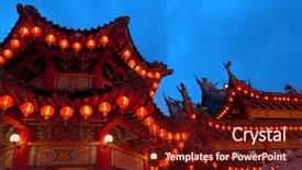  Presentation with lanterns - Audience pleasing slide deck consisting of the chinese new year backdrop and a tawny brown colored foreground