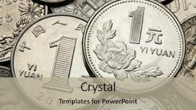  Presentation with peony flower - Presentation enhanced with the chinese one yuan background and a mint green colored foreground