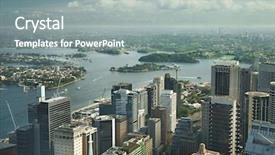  Presentation with urban buildings - Slide deck featuring the city centre sydney background and a gray colored foreground