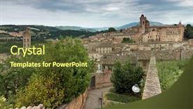  Presentation with historical heritage - Theme featuring the city is list background and a tawny brown colored foreground