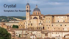  Presentation with historical heritage - Presentation design with the city is list background and a light blue colored foreground