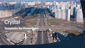  Presentation with bird eye view - Presentation theme with the city kiev ukraine background and a gray colored foreground