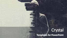  Presentation with violence - Colorful presentation theme enhanced with the city mixed media backdrop and a dark gray colored foreground