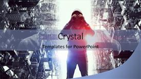  Presentation with violence - Presentation consisting of the city mixed media background and a seafoam green colored foreground