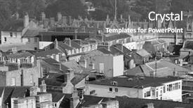  Presentation with city of chicago aerial view - PPT theme consisting of the city of cambridge background and a  colored foreground