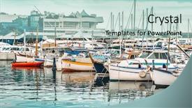  Presentation with city - Audience pleasing slides consisting of the city of cannes backdrop and a mint green colored foreground