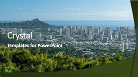  Presentation with honolulu hawaii - Audience pleasing slide deck consisting of the city of honolulu backdrop and a  colored foreground