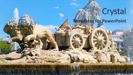  Presentation with well - Colorful theme enhanced with the city of madrid backdrop and a light blue colored foreground