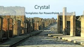  Presentation with history pompeii - Beautiful PPT theme featuring the city of pompeii backdrop and a sky blue colored foreground