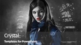  Presentation with red white blue - PPT layouts enhanced with the city of sin background and a dark gray colored foreground