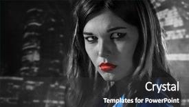  Presentation with red white blue - Slide deck with the city of sin background and a dark gray colored foreground