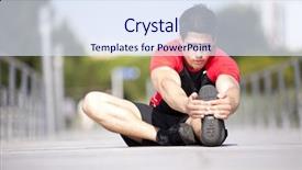  Presentation with park night city - Theme having build bridge - athlete at the city park background and a sky blue colored foreground