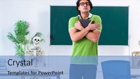  Presentation with skeleton - Presentation consisting of the classroom with skeleton background and a light blue colored foreground