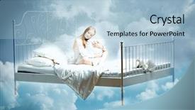  Presentation with sleeping - Audience pleasing PPT theme consisting of the clouds in dreams backdrop and a light blue colored foreground