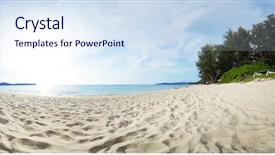  Presentation with beach wedding heart on sand - Slides consisting of the coast bang tao background and a  colored foreground